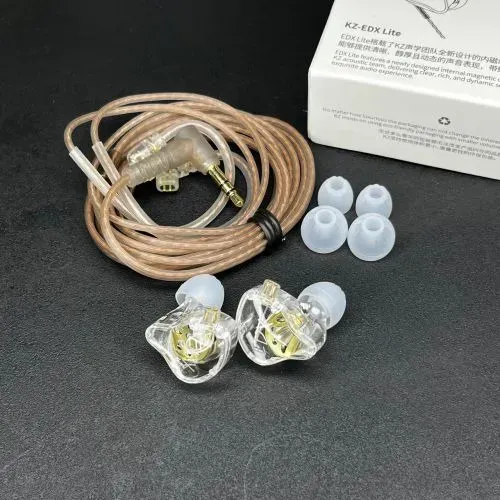 Fone KZ EDX Lite Monitor In-Ear Profissional para Palco e Gravação Cristal (Sem Microfone)