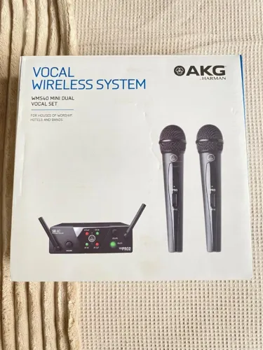 Microfones AKG WMS40 Mini Dual Vocal Set Dinâmico Cardioide cor preto