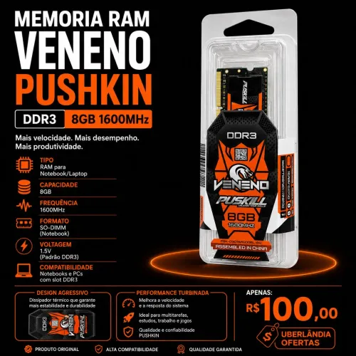 Memória RAM DDR3 notebook 8gb