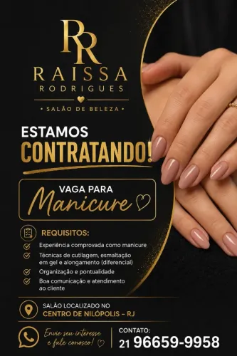 Precisa-se de Manicure.
