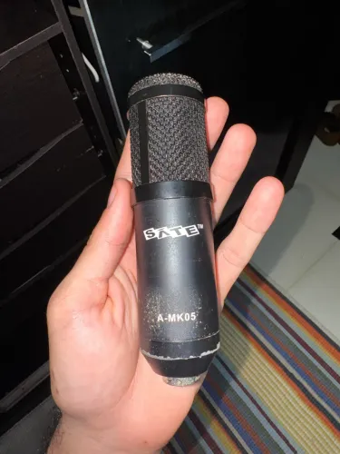 Microfone Condensador SATE A-MK05 XLR para Streaming e Gravação