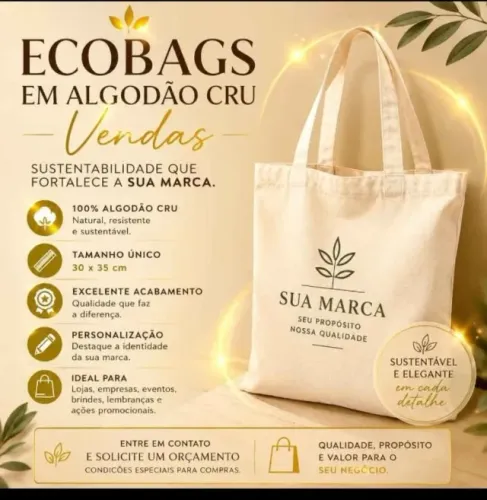 50 bolsas em tecido cru, para artesanato 