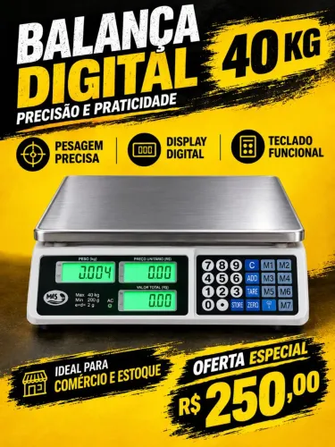 Balança digital eletrônica 40kg Nova garantia