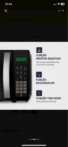 Vende-se Micro-Ondas Mondial 1200W novo, na caixa.