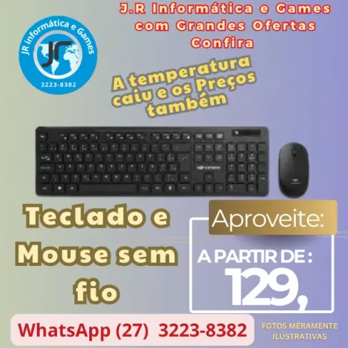 Teclado e Mouse sem fio a partir de 129,00