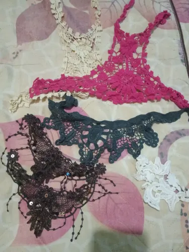 Kit de retalhos de renda variados para produção de lingerie 