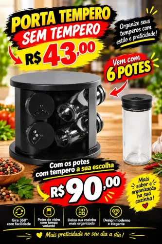 ? PORTA TEMPERO GIRATÓRIO - ORGANIZE SUA COZINHA! ?