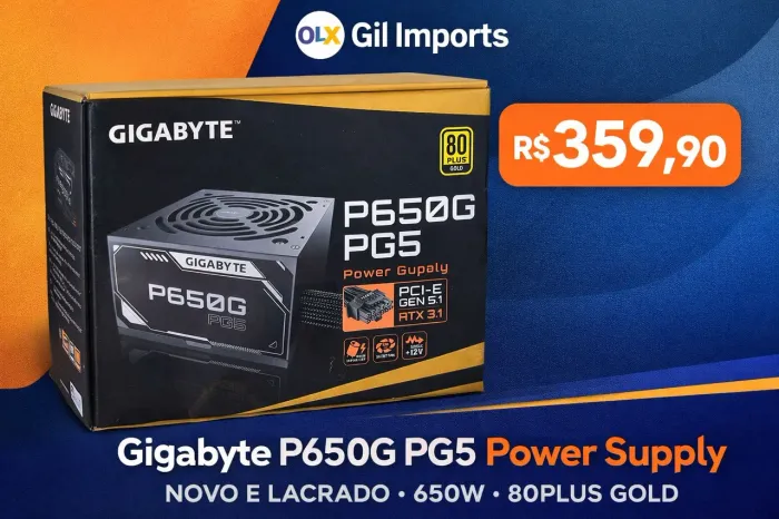 Fonte Gigabyte P650G PG5 650W 80 Plus Gold - Nova Lacrada