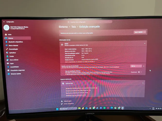 Vendo Monitor Gamer curvo Warrior 120Hz