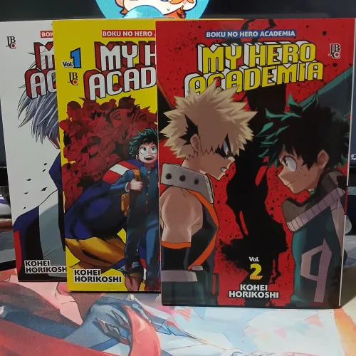 My Hero Academia volumes 1, 2 e 5
