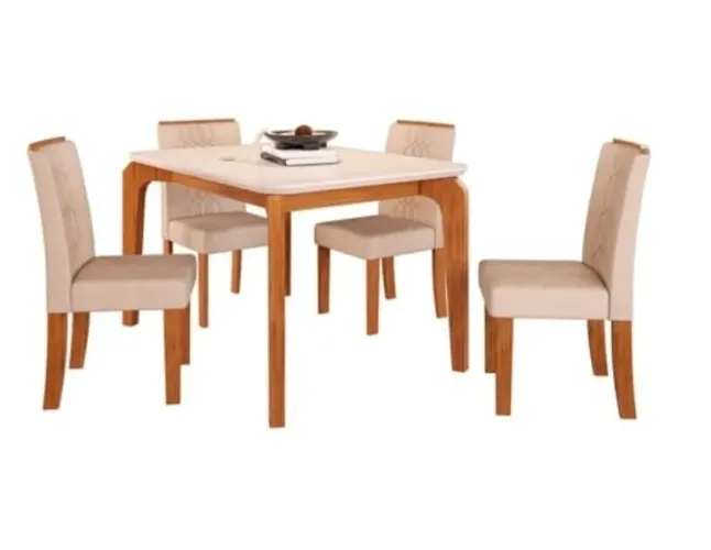 Mesa com 4 cadeiras de vidro !