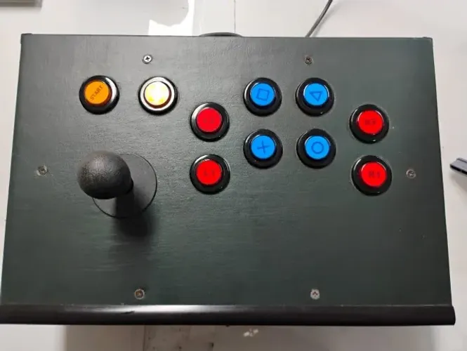 Controle Arcade Artesanal com peças de fliperama PS1 PS2 PS3