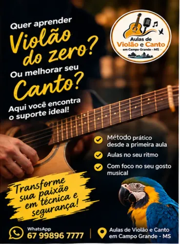 Aulas de Violão e Canto em Campo Grande - MS