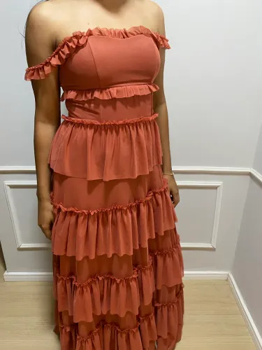Vestido madrinha terracota