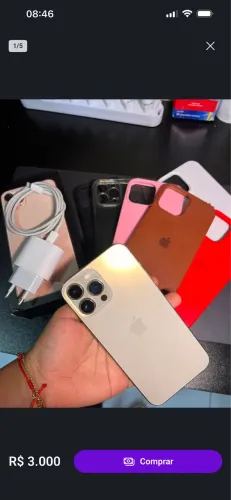 Vendo iPhone 13 Pro Max branco  com nota fiscal 