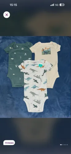 Kit 3 body Dino Carter's - Tam. 6-9 meses