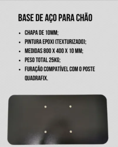 Base de aço 400x800x10mm