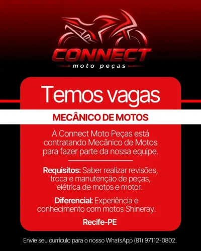 VAGA MECÂNICO DE MOTOS - IBURA DE BAIXO 