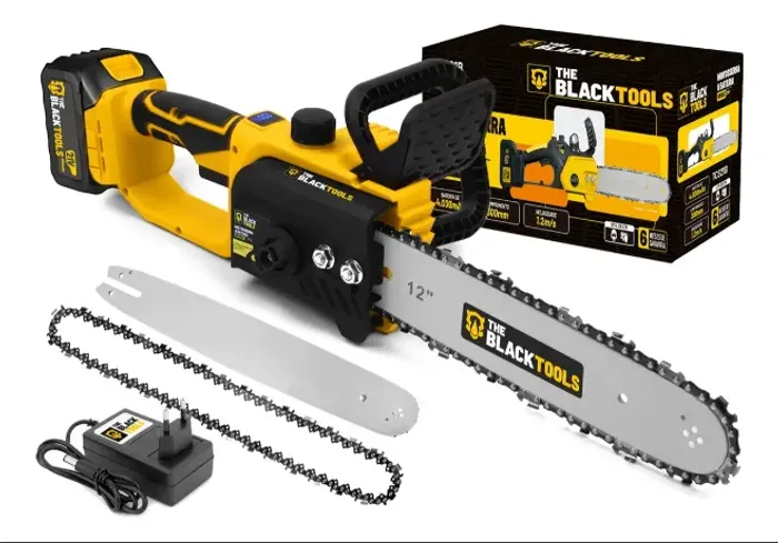 Motoserra A Bateria 21v 4000mah 300mm 12 Polegadas Tcs21b The Black Tools Cor Amarelo e P