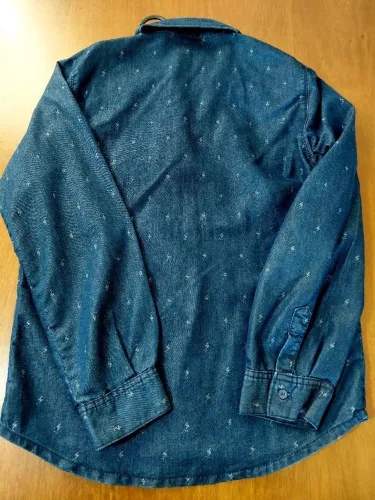 Camisa Azule Jeans Menino tamanho 16