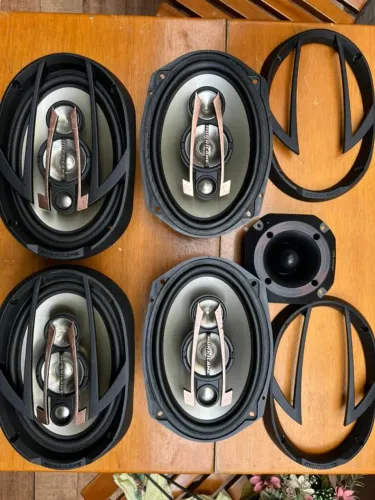 Alto Falante 6x9 Automotivo Som 300w Hurricane QR69 + Super Tweeter Hinor 