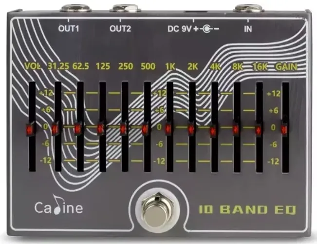 Caline CP-81 Pedal de efeito de guitarra EQ de 10 bandas com volume