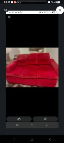 Sofá lindo retrátil vermelho luxo