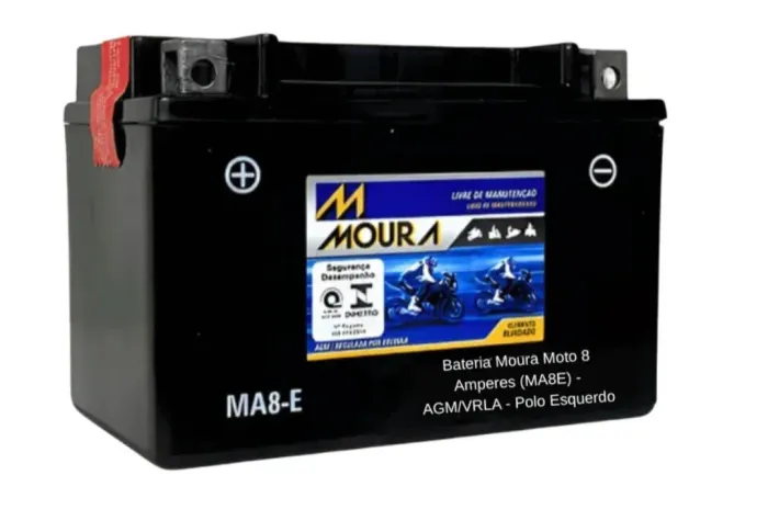 Bateria de Moto Moura 8 amperes (nova)