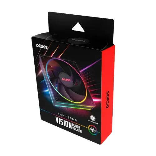 Cooler Fan Para Gabinete Vision Black Vulcan 120Mm Pcyes - Fvbv120