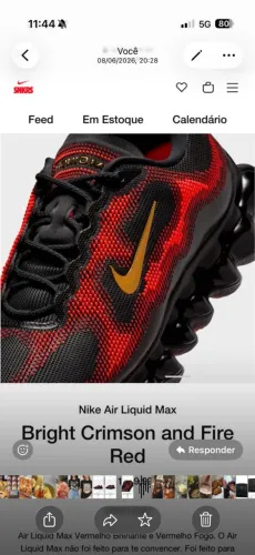 Tênis Nike Air Liquid Max bright crimson and fire red