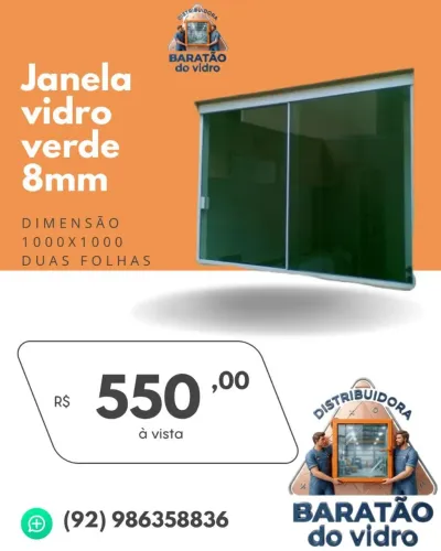 Janela de vidro temperado - Pague só na entrega