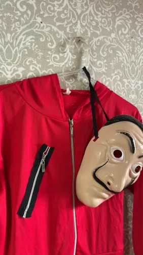 fantasia la casa de papel macacão com máscara