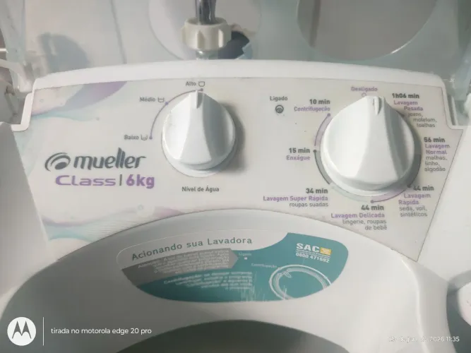 Máquina de lavar 6K - R$ 350,00 marca Mueller Class