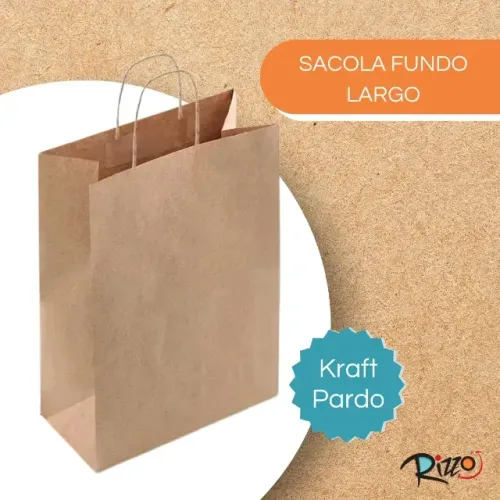 Kits de Sacolas Kraft de Qualidade - "feito para você com carinho" e lisas