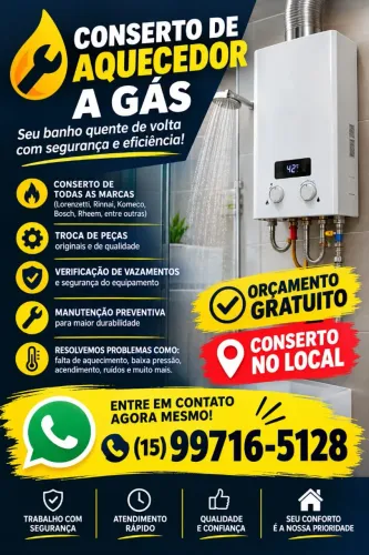 Conserto de aquecedor a gás