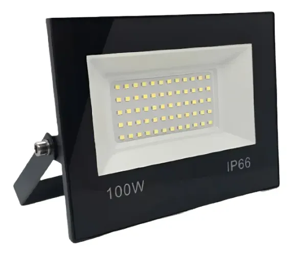 Refletor Led 100w Prova D agua Ip66 6500k 110v/220v (bivolt) Preto 6500k