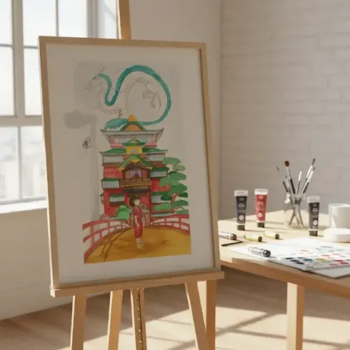 Pintura Artesanal Em Aquarela A Viagem De Chihiro A3