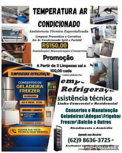 Serviço rápido e de Qualidade(Consertos,Manutenção em Geladeiras,Ar condicionado e outros