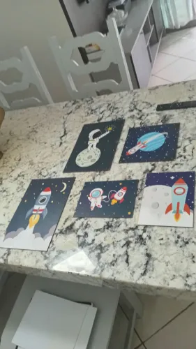 Kit Quadro decorativo quarto menino astronauta