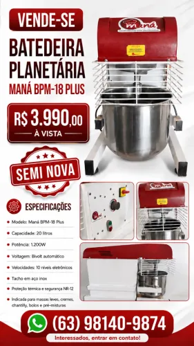 Batadeira Planetaria 20 litros Industrial