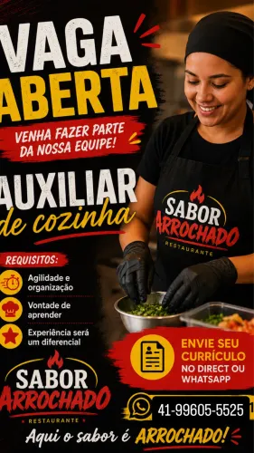 Vaga de emprego- auxiliar de cozinha 