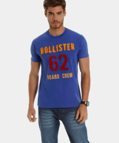 Camiseta Hollister Azul Royal & Laranja