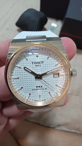 TISSOT prx madrepérola bezel ouro Rosé 
