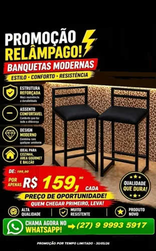 Cadeiras alta estofadas