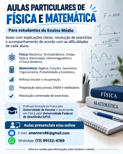 Aulas particulares de Física e Matemática