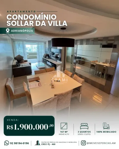Sollar da Villa | 167m² | 3 Suítes | Mobiliado