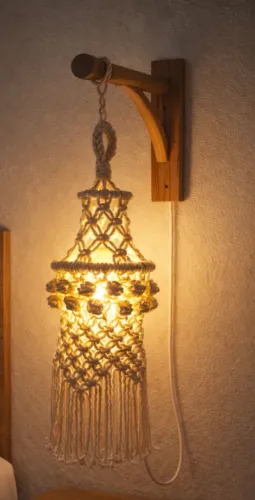 LINDA LUMINÁRIA EM MACRAMÊ - ESTILO BOHO 