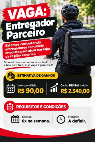 Vaga para Entregador pedal MEI