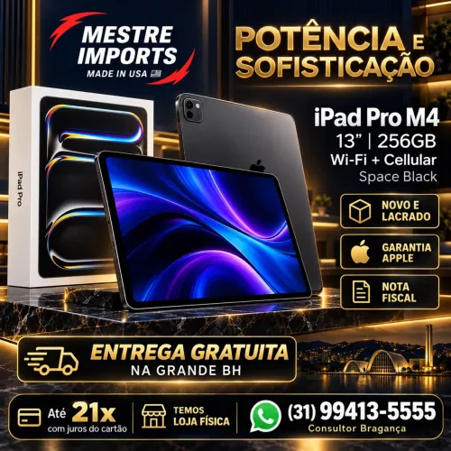 iPad Pro M4 13 256GB Wi-Fi Cellular Space Black Lacrado