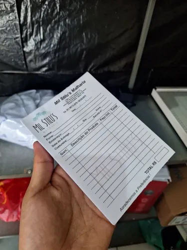 Talão de orçamento personalizado